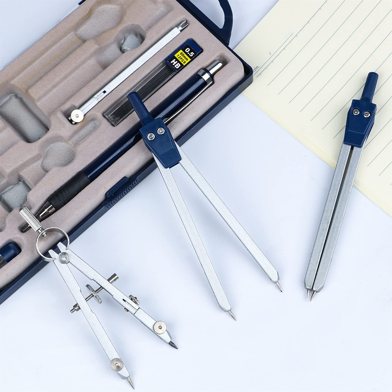Compassi per tracciare 11 Pezzi delicati Kit Geometria Matematica Set Set di Metallo Bussola Geometry Precision Set Set Multifunzione Compasses Strumenti di Disegno Strumenti di Misura