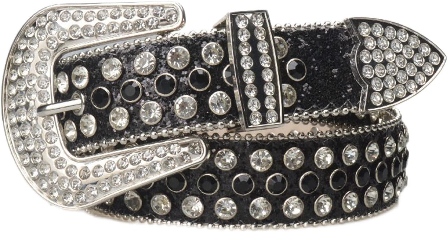 MULAIDI Bling For Belts For Women Cowgirl Western Belt For Jeans Luxury Strap Diamond Punk Belt Western Unfader Fashion Cowgirl