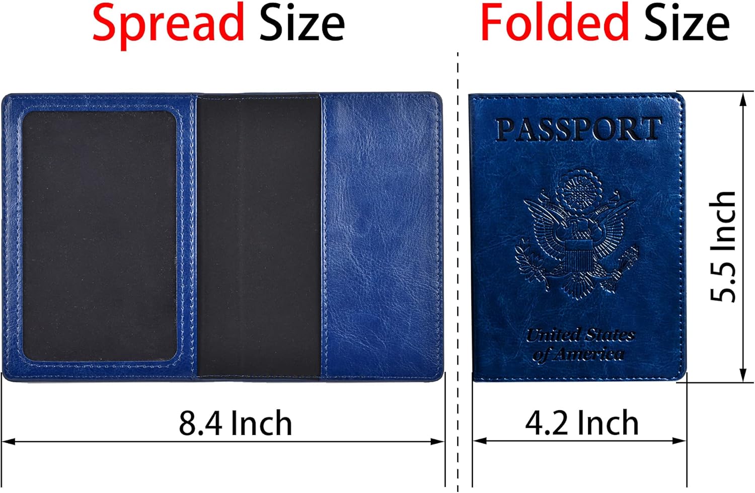 Doulove Passport and Vaccine Card Holder Combo, Passport Holder with Vaccine Card Slot, Pu Leather Passport Cover Case for Women Men, Dark Blue : Clothing, Shoes & Jewelry