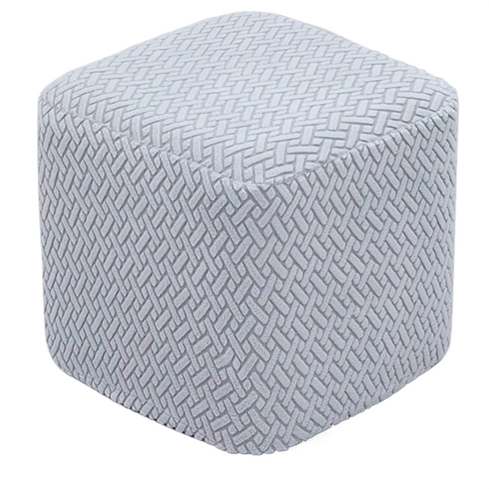 YXINAER Foot Stool Cover Elastic Ottoman Cover Round Square Footstool Covers Footrest Protector for Furniture (without stool)(06)
