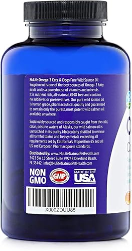 Miniatura 9 de Omega 3100% puro de aceite de pescado para perros y gatos suplemento de aceite de salmón salvaje de Alaska para mascotas, para piel sana y pelo