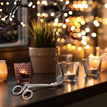 CHEFBEE Candle Wick Trimmer+3PCS Black Candle Candlestick Holder