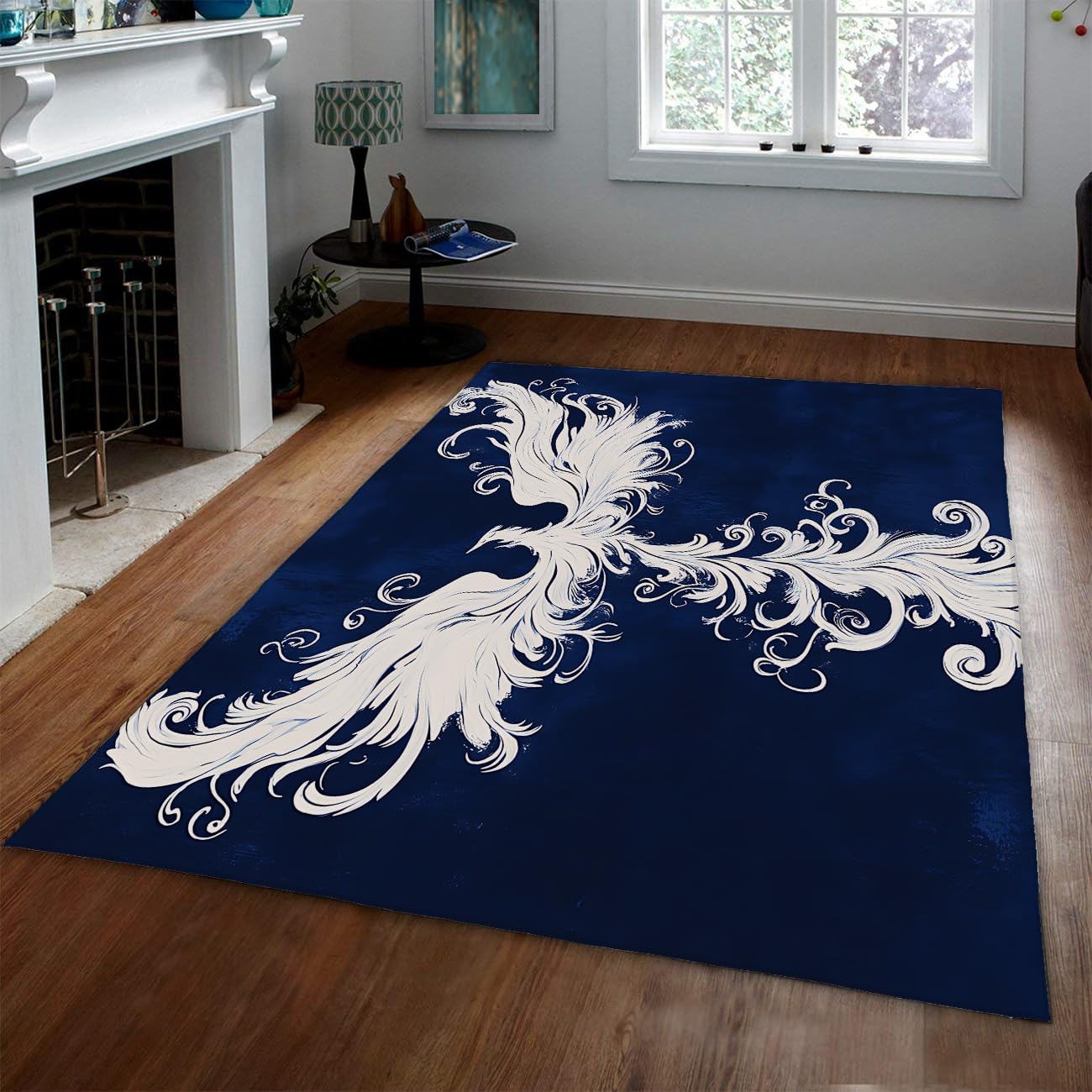 Tapis Bleu foncé 180x270 Tapis Lavable pour salles à Manger