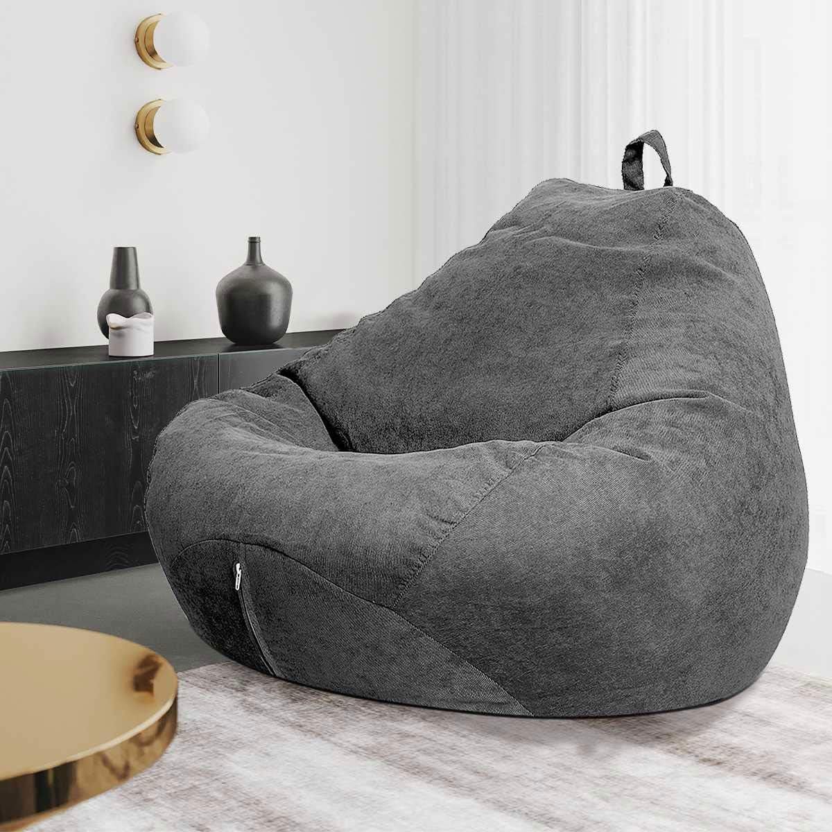 Lazy Sofa Cover Bean Bag Chair Unfilled Recliner Seat Living Room Furniture