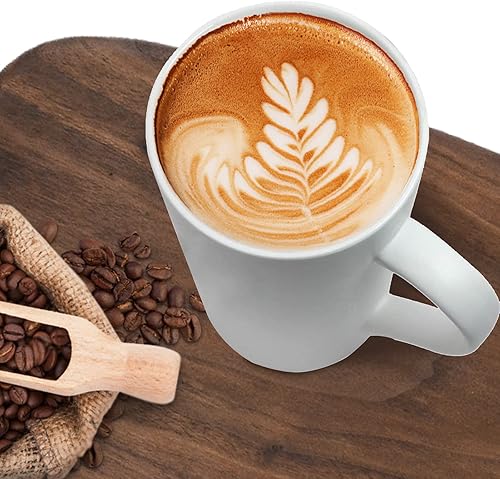 Miniatura 8 de Tazas de café altas de cerámica de 20 onzas con asa, tazas de café grandes de porcelana, tazas blancas para té, café, cacao, juego de 6