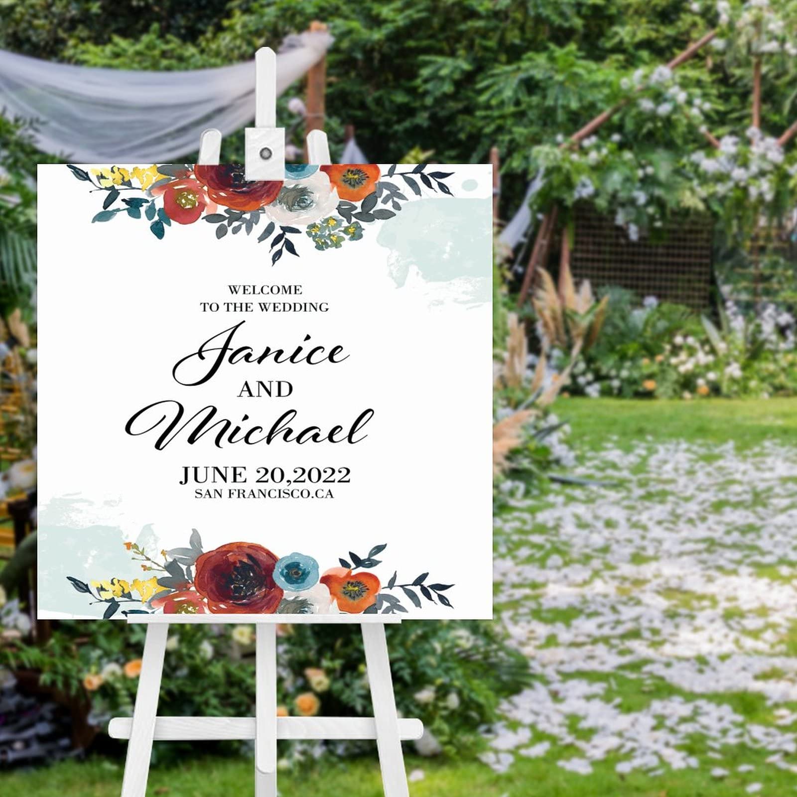 Panneau de bienvenue à notre mariage en bois pour décoration de cérémonie chic