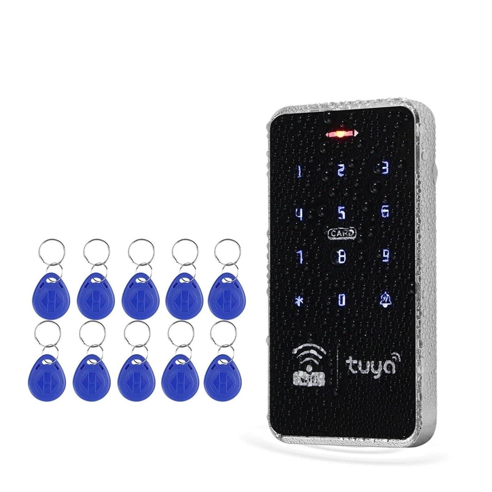Klawiatura kontrolera dostępu Wi-Fi Smart IP68 Wodoodporna klawiatura dotykowa Blokada hasła Aplikacja Pilot zdalnego sterowania,Większe bezpieczeństwo(Black VS Blue Keys)