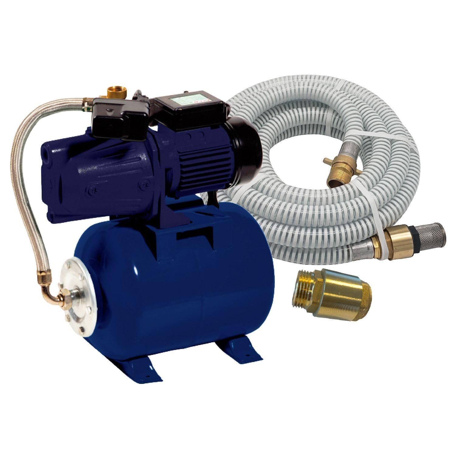 Spid'o - Kit aspiration - Groupe de Surpression BF 100/20 - Pompe 1000 W - Débit 4000 L/h - Réservoir 24 L - Pression max 4,5 bars - tuyau 7m