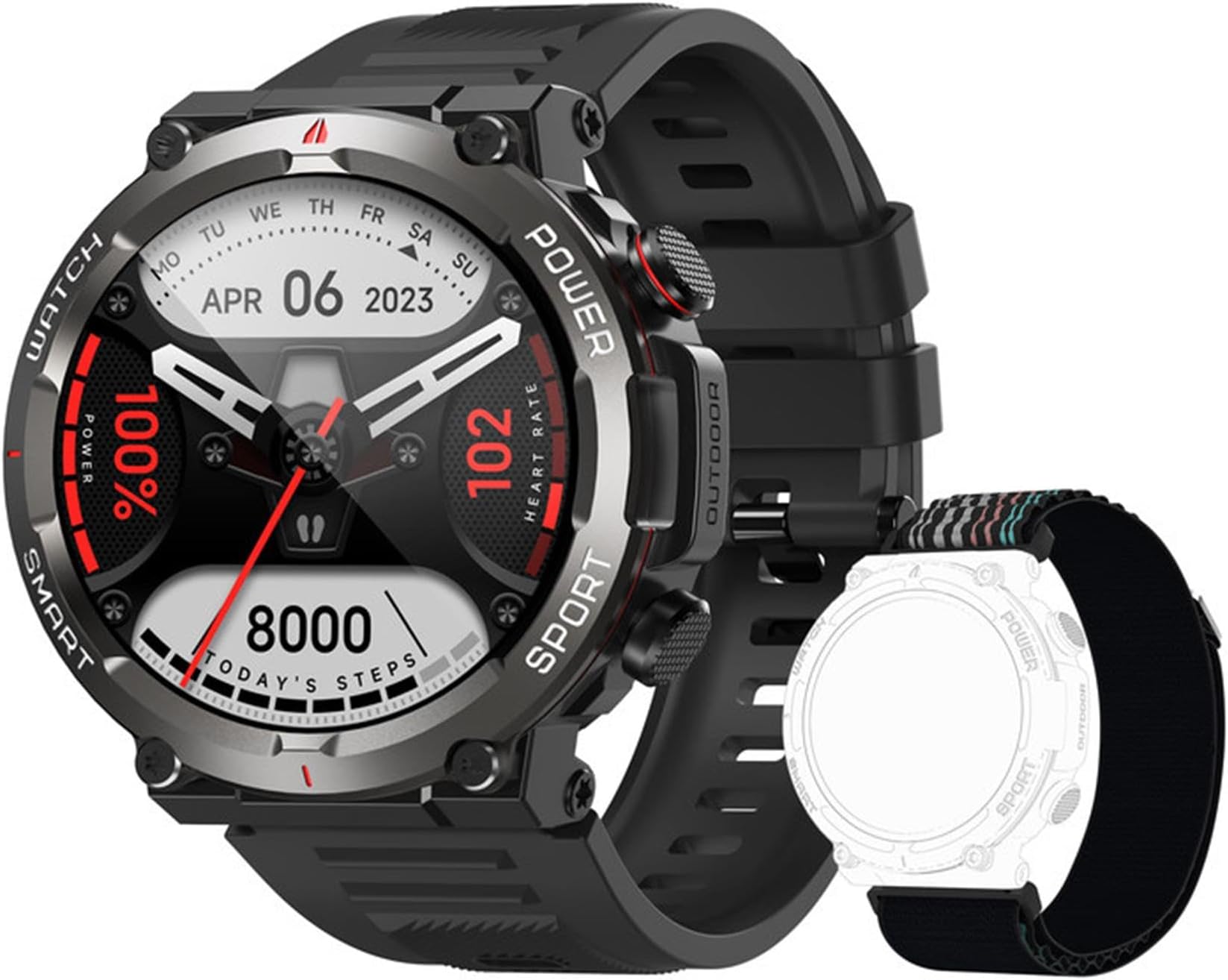 Smartwatch Men, Heart Rate SpO2 Pedometer Sleep Monitor, 1.39" Fitness Watch, 100 Sports Modes, IP68 Waterproof Activity Tracker, Sports Watch for iOS Android