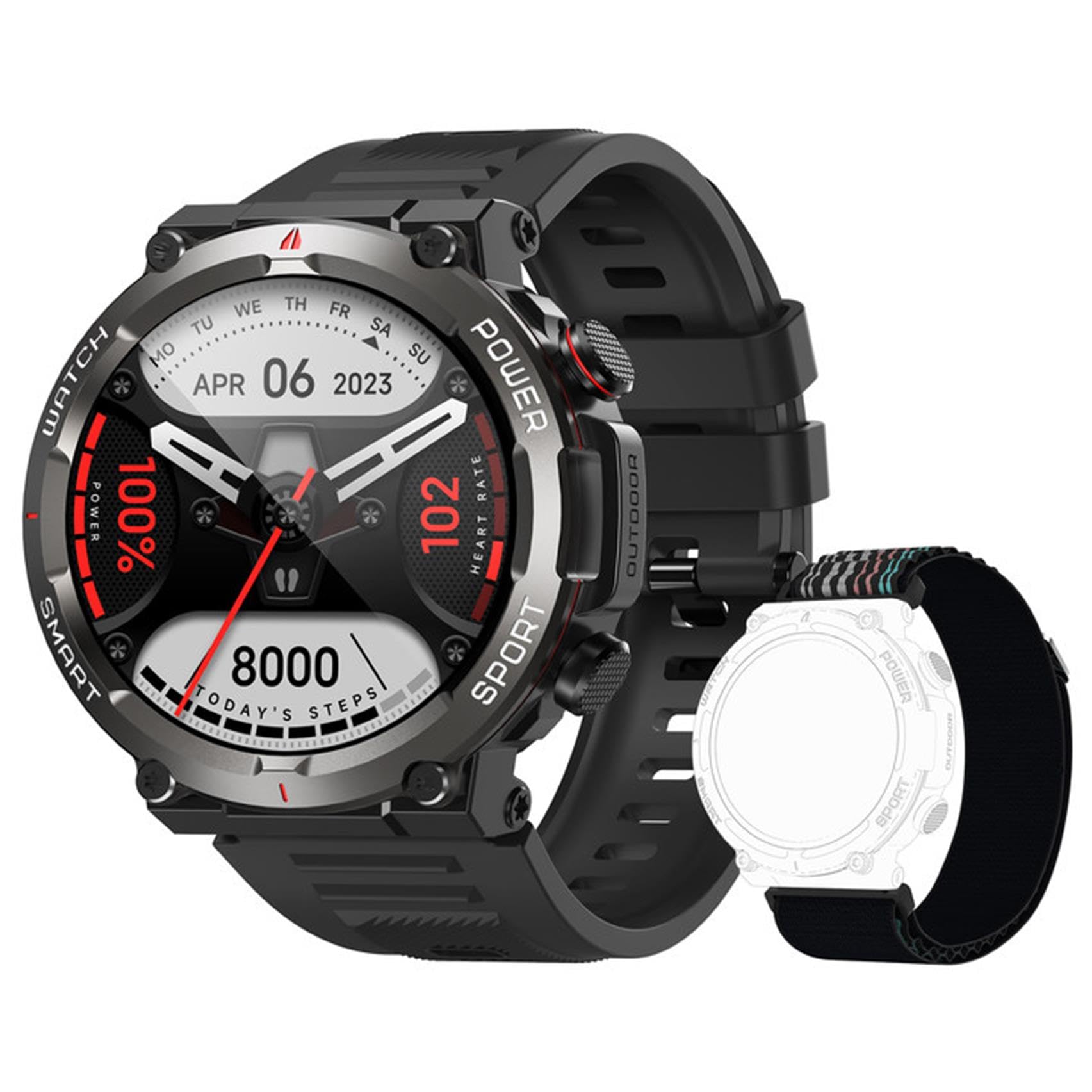 Smartwatch Men, Heart Rate SpO2 Pedometer Sleep Monitor, 1.39" Fitness Watch, 100 Sports Modes, IP68 Waterproof Activity Tracker, Sports Watch for iOS Android