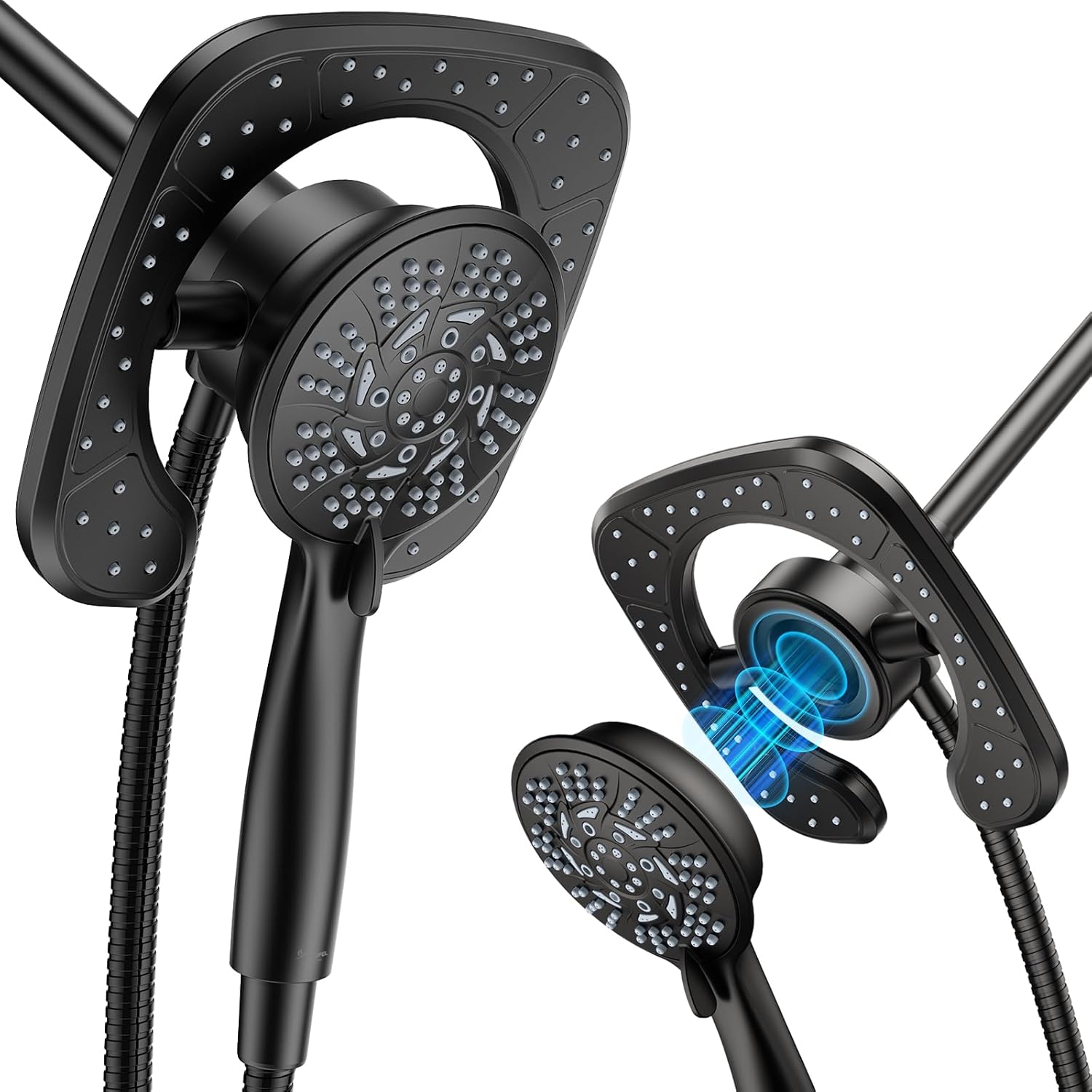 2 in 1 Shower Heads, 7.3Inches High Pressure Rainfall Shower head