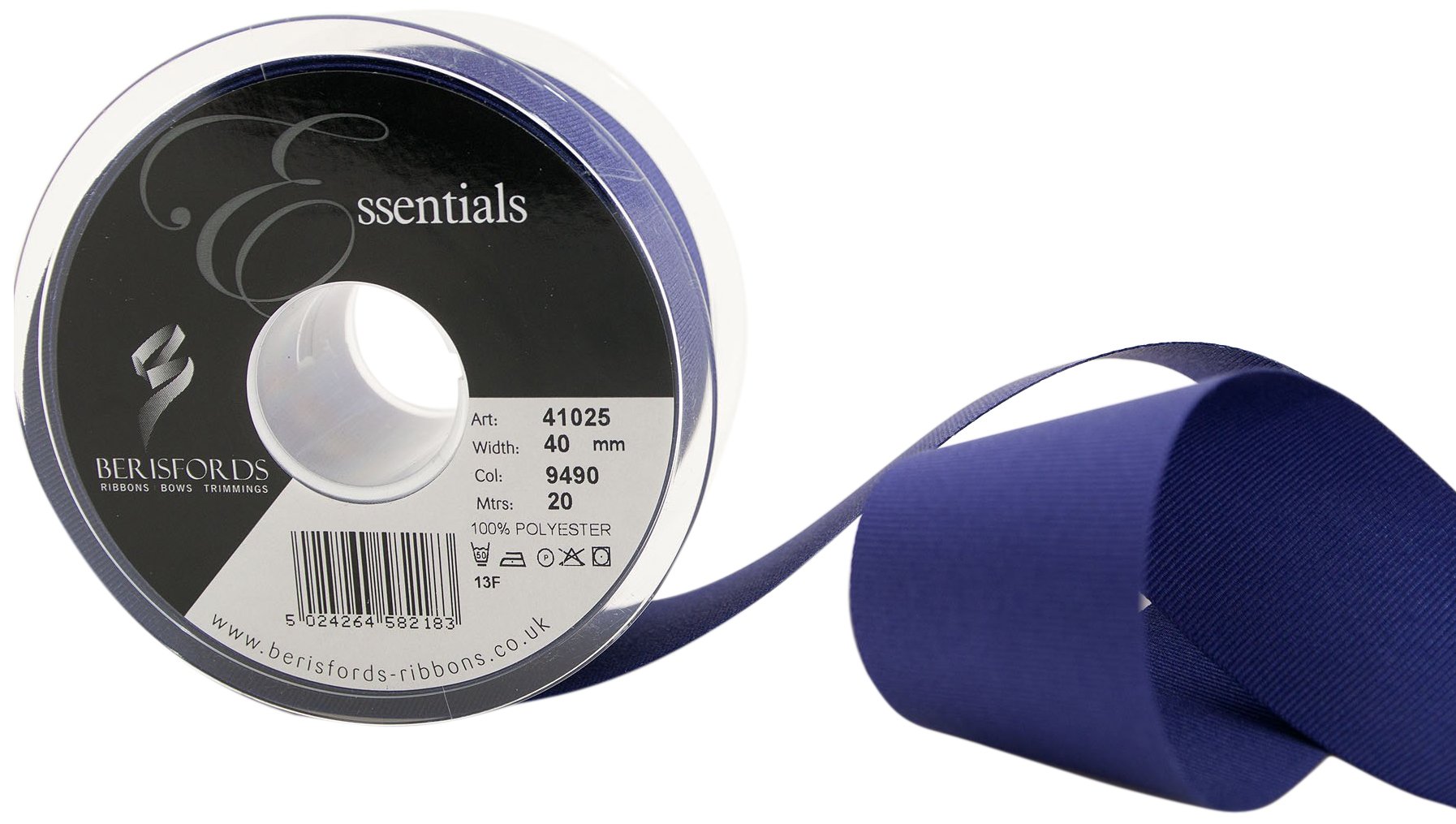 Berisfords 41025 20 m x 40 mm Polyester Grosgrain Ribbon, Liberty