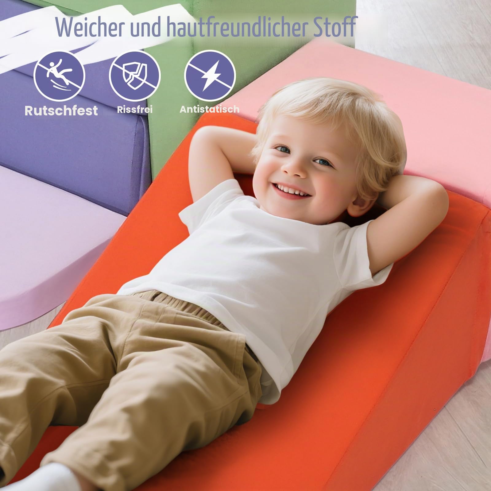 7-teilige Sicherheits-Upgrades für Baby-Kletterblöcke, Schaumstoff-Kletterblöcke für Kleinkinder von 1–3 Jahren, Baby-Puzzle und Übung, großes Baustein-Set(7p – Enthält einen kleinen Klappsitz)