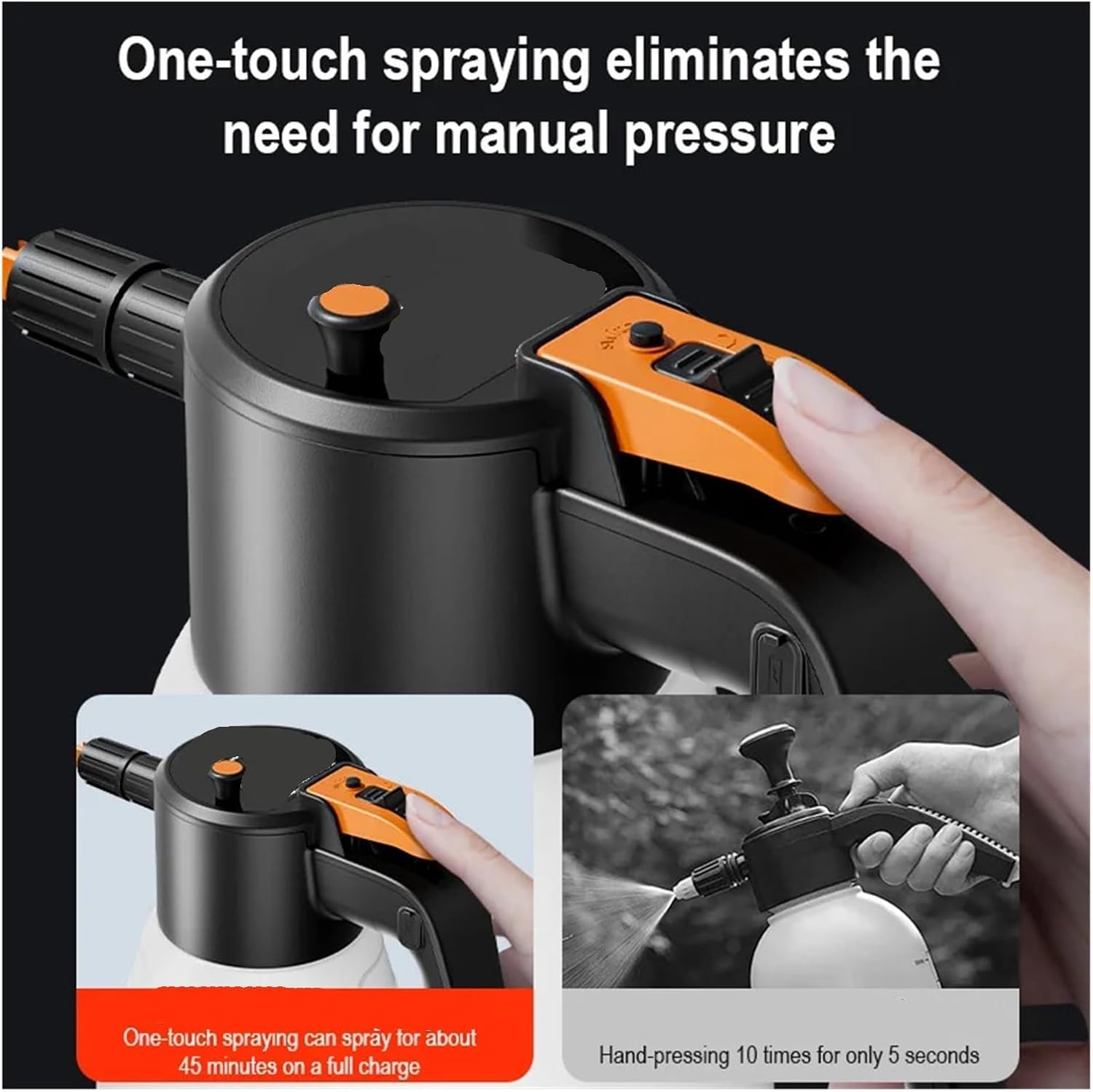 Car Wash Foam Gun, 1.7L Electric Foam Sprayer Rechargeable Car Wash Generator for Auto Cleaning Lance Endurance Washing Tools,Foam Sprayer(1.7L-Black)