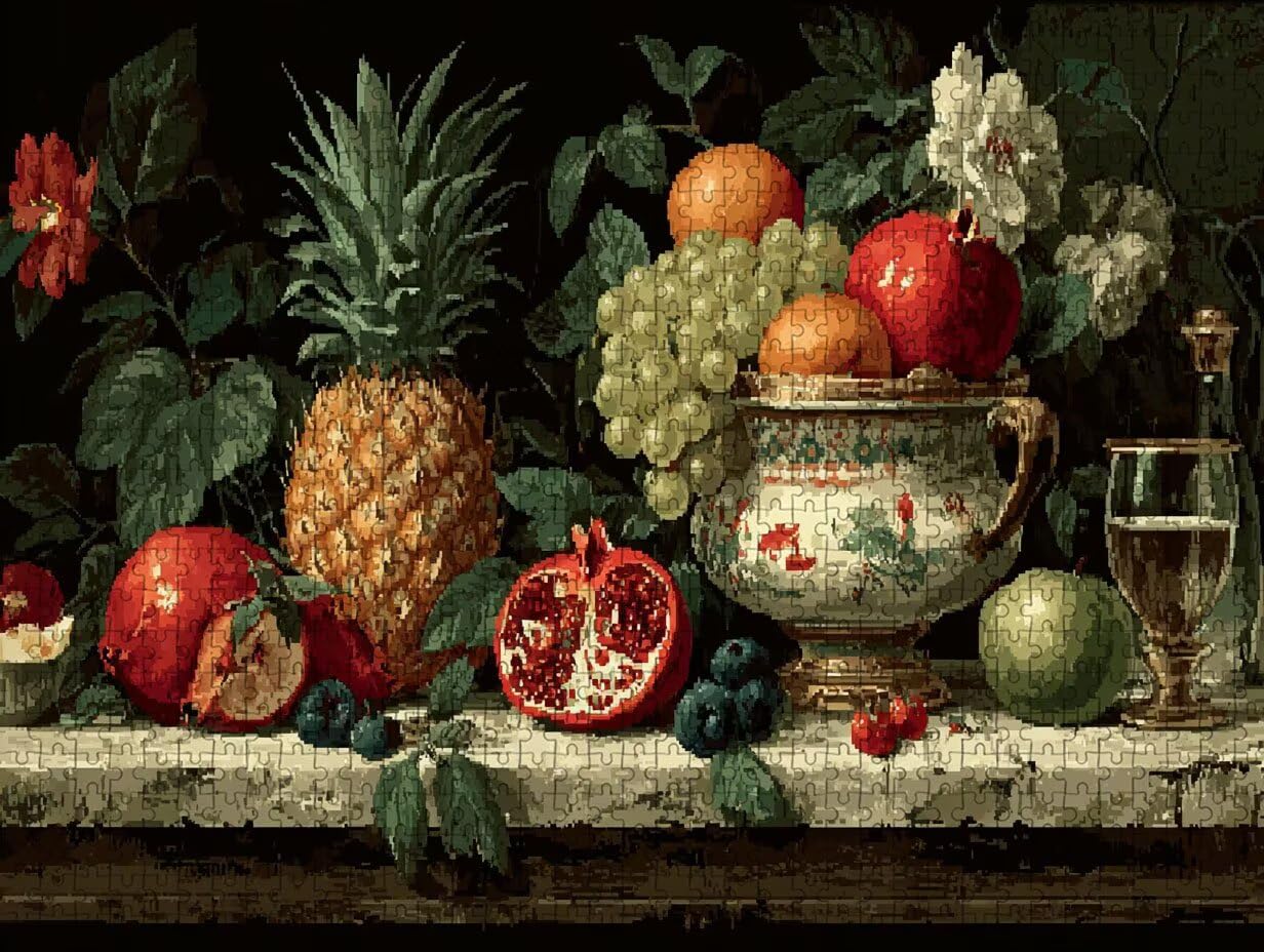 Puzzle Arte con Scatola Frutta, Retro Puzzle Legno 4000 Pezzi Adulti 141x87cm, Attività di Intrattenimento ad Alta Difficoltà, DIY Classici Gioco, Jigsaw Per Tutta La Famiglia, Estate Regalo, A-4630