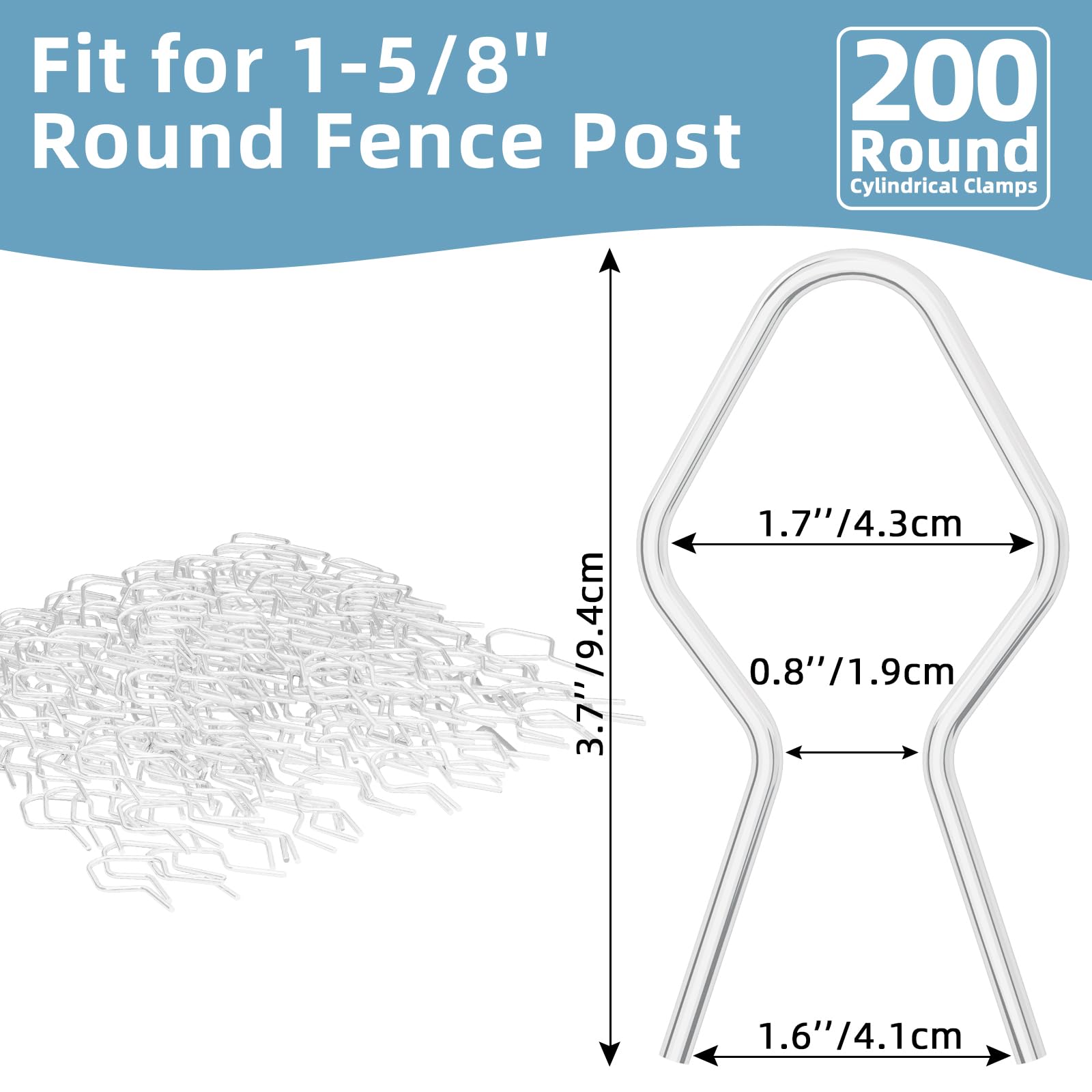 T Post Clips - 100 Pack Galvanized Steel -2 T Post Clips - 100 Pack Galvanized Steel -2