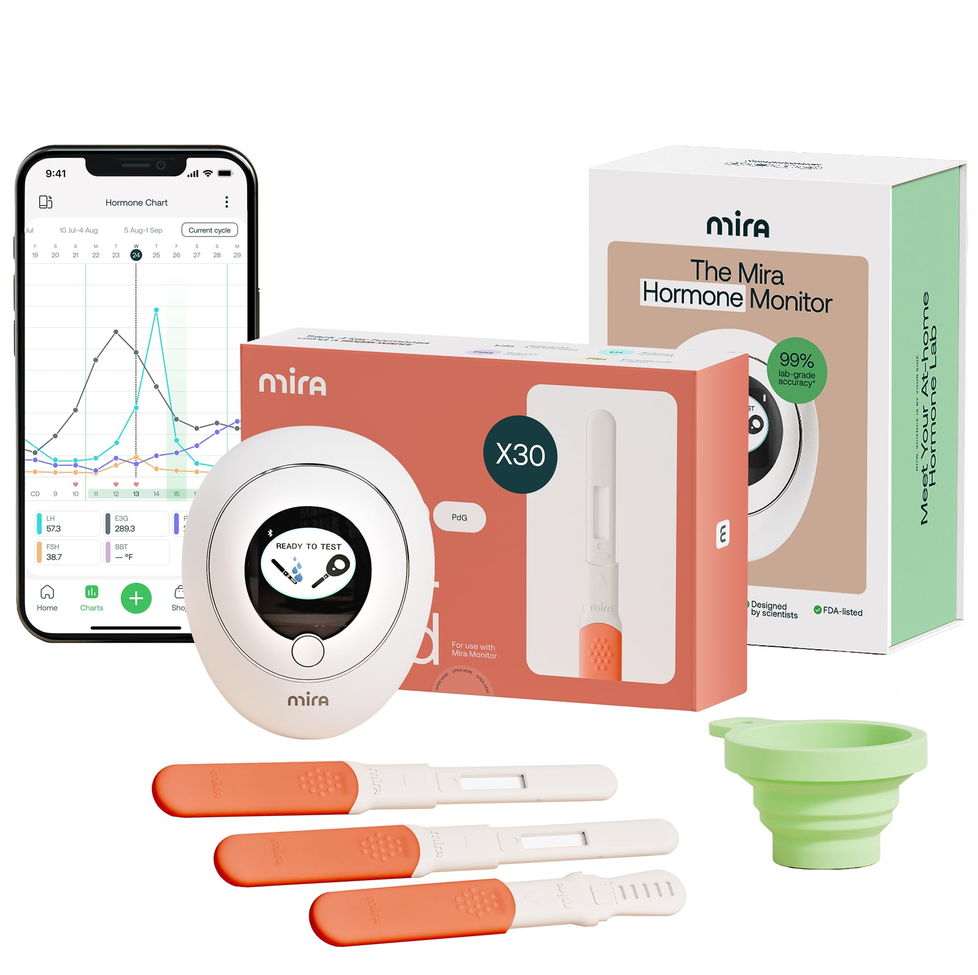 Mira Ultra4 Fertility Monitor Kit for Ovulation Confirmation, 30 Wands