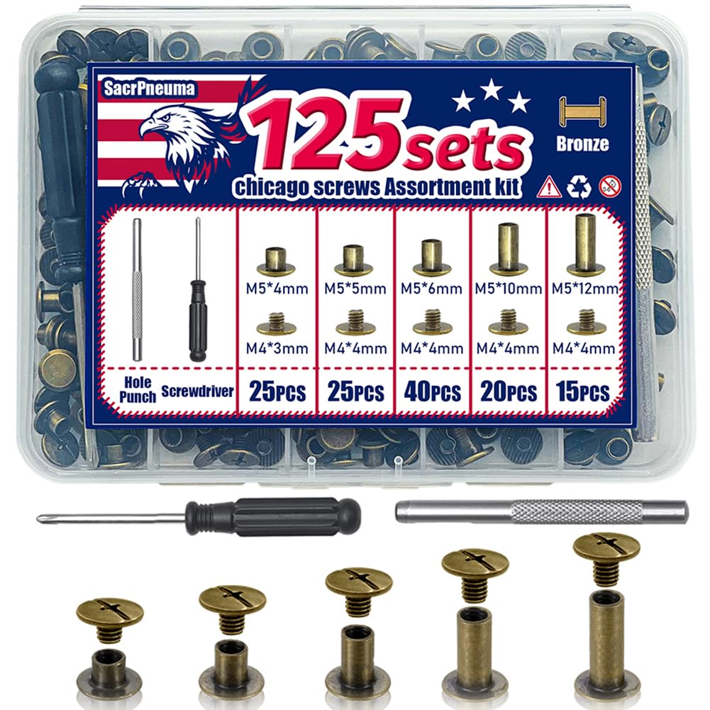 Chicago Screws for Leather - 135 Sets -11 Chicago Screws for Leather - 135 Sets -11
