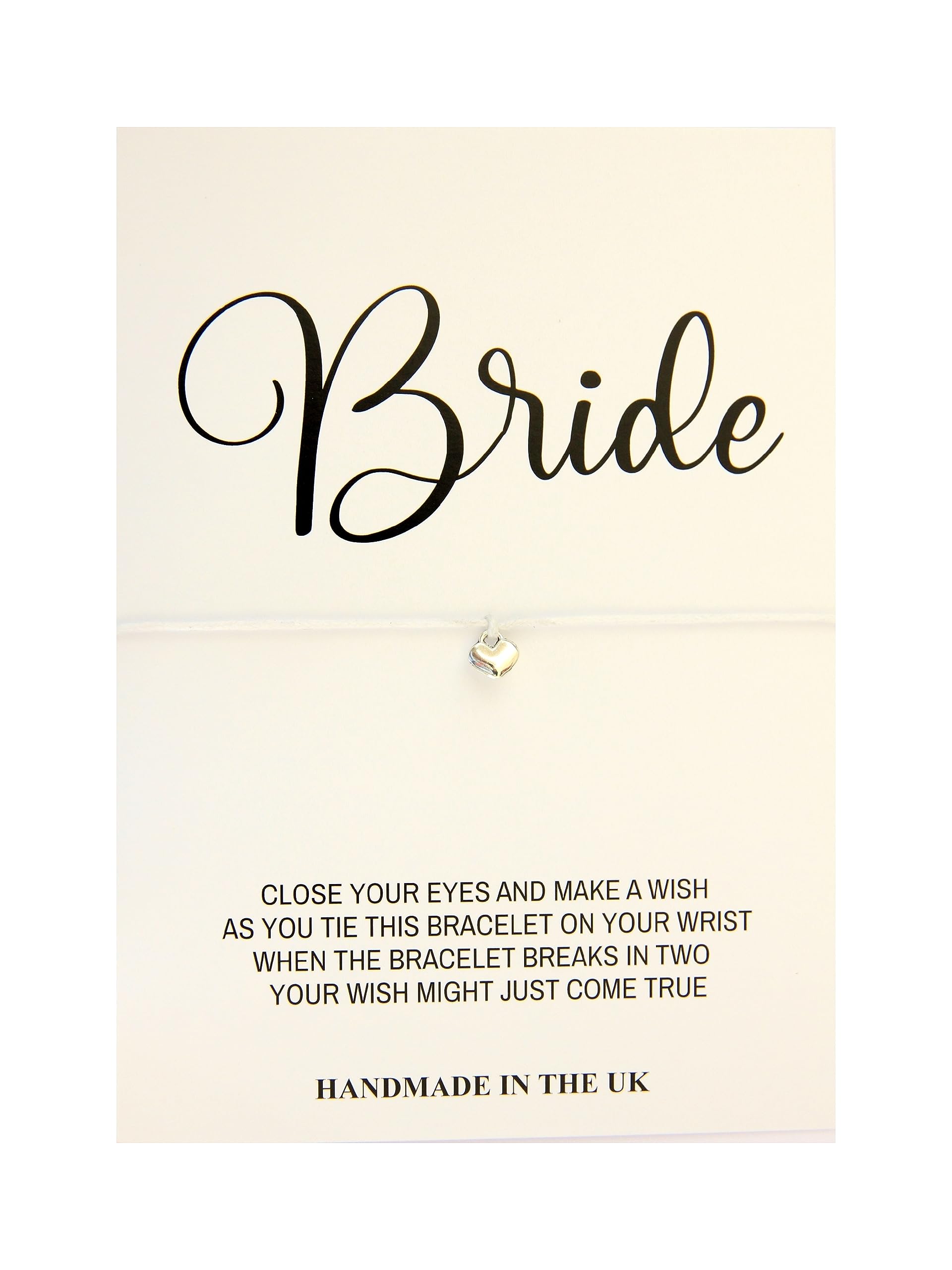 LucorBride Gift | Bride Heart Wish String Bracelet | Team Bride Hen Party Favours | Gift for Bride to be | Bride to be Bracelet