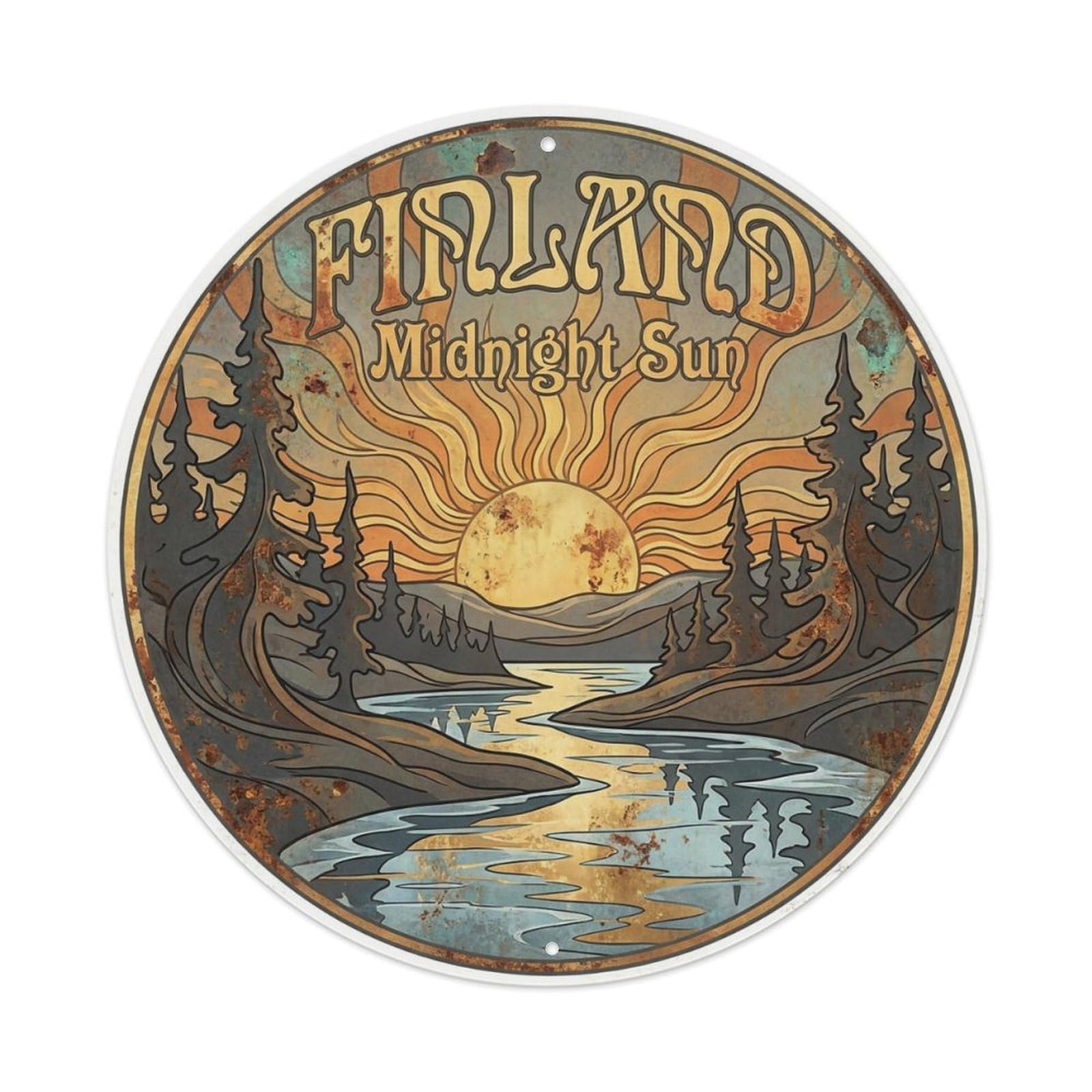 Vintage Travel Finland Royal Metal Tin Sign