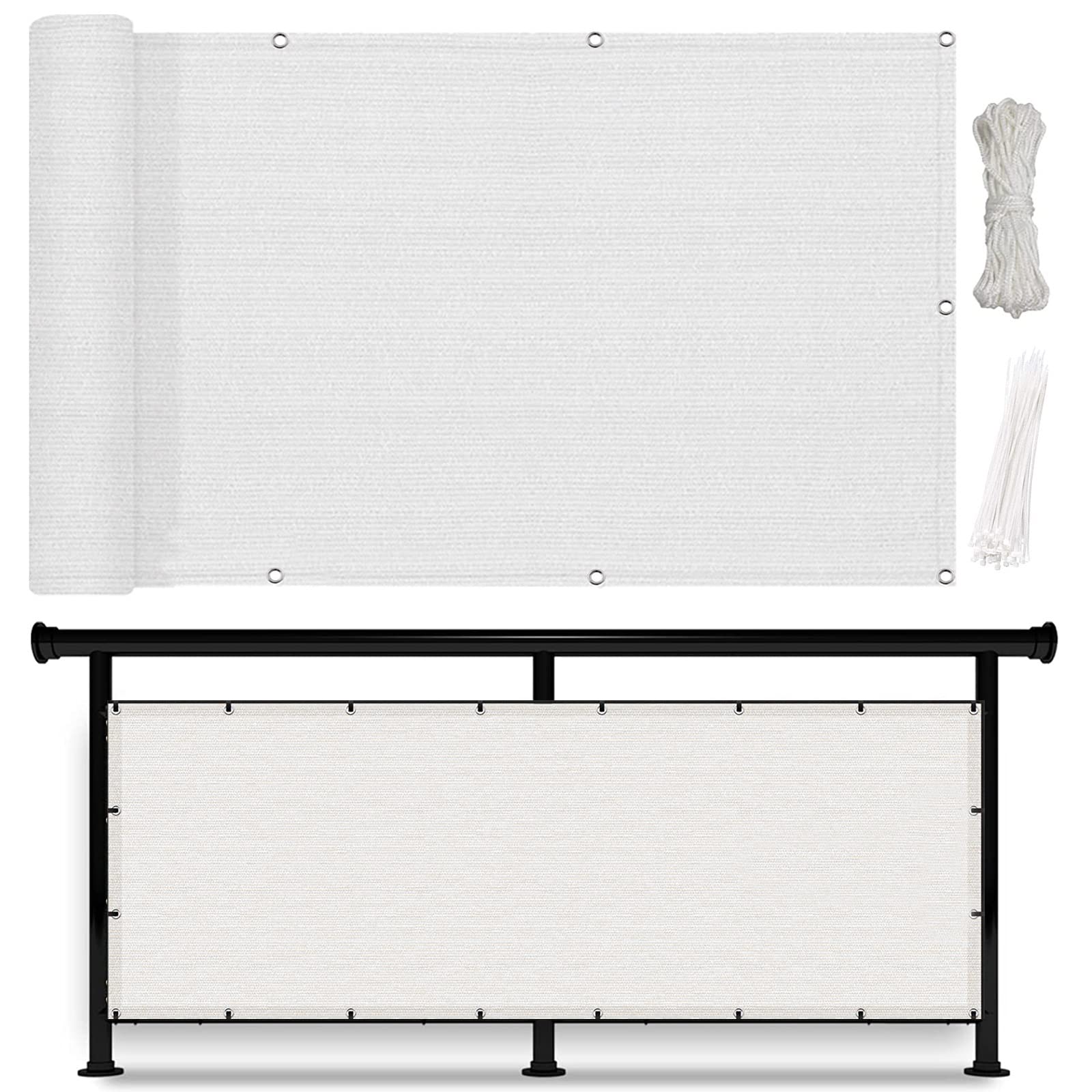 Filet d'ombrage Anti-UV et Vent en HDPE 185g m² pour Clôture 8m