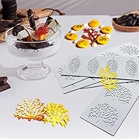 Vista 2 de 5PCS Leaf Molds Silicone Baking Fondant Tuile Molds, Hollow 3D Coral Branch Leaf Tuille Lace Silicone Cake Moulds, Polymer Clay Mold for Baking