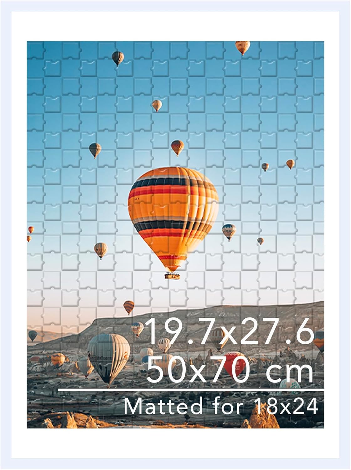19.7x27.6 Puzzles Frame for 50x70 cm Puzzles Poster Photo Picture, Display 18x24 with Mat or 19.7 x 27.6 without, Wall Hanging 19.7 by 27.6 inch 1000 Pieces Puzzles Frame, White White 19.7x27.6 inch