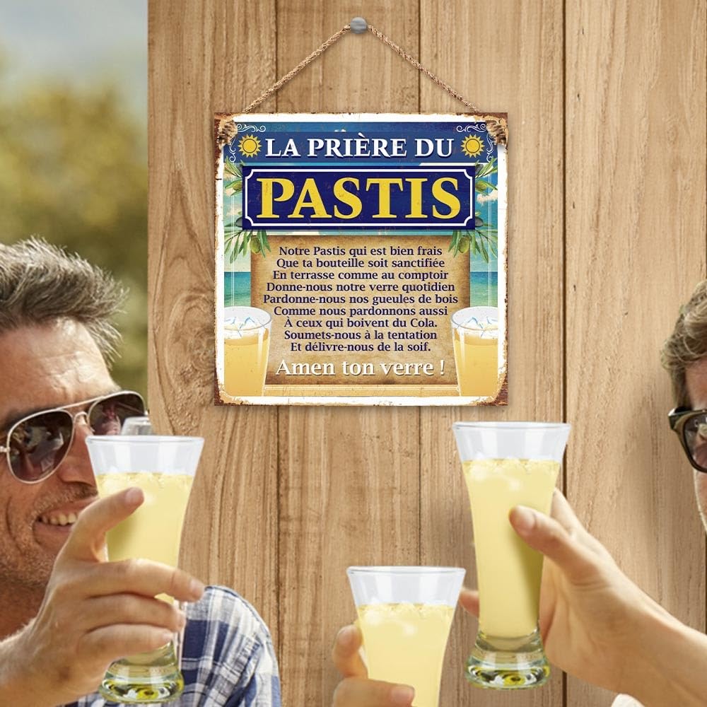 SLA Decorative Metal Plaque 20 x 20 cm "La Père du Pastis", Metallic, 20 centimeters - Image 2