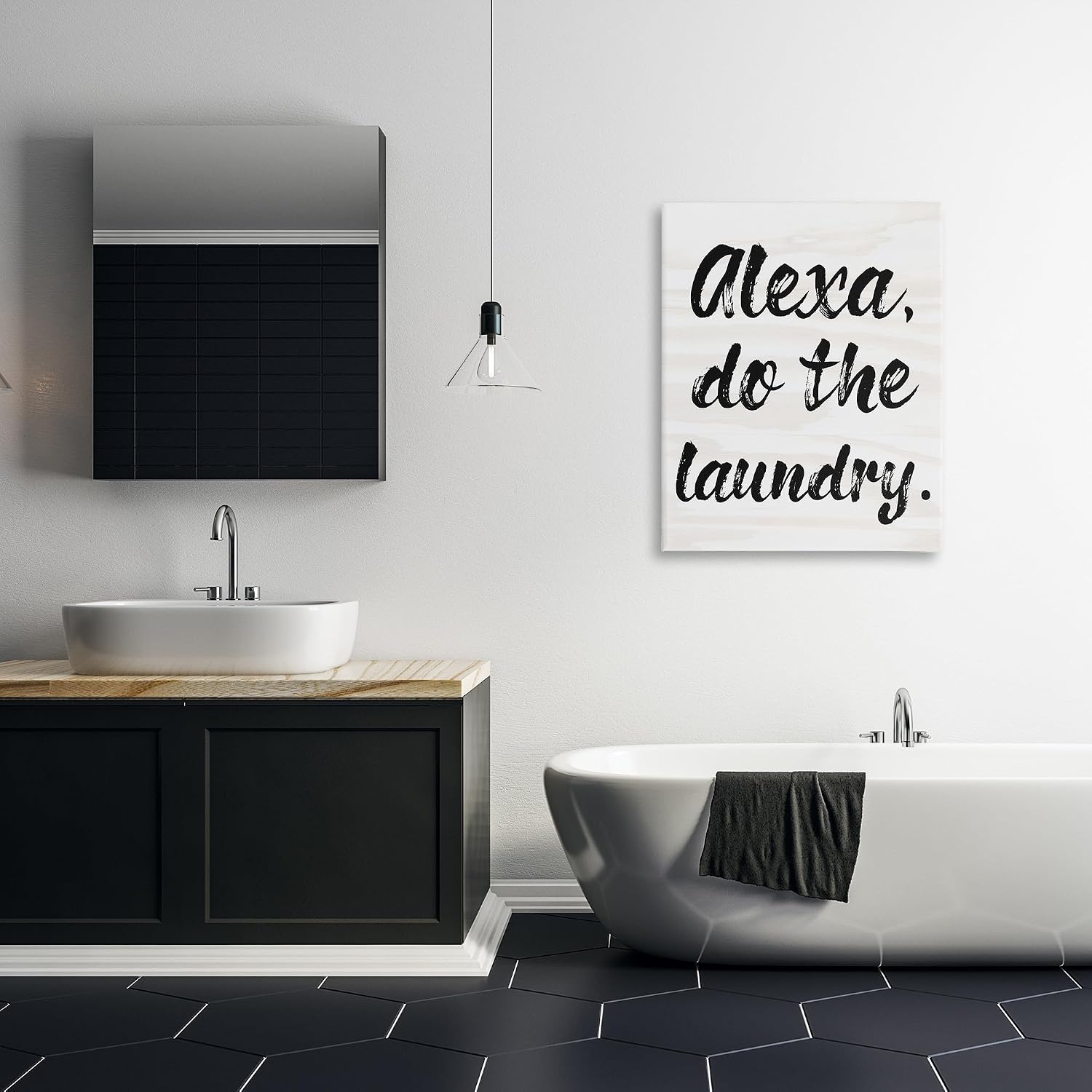 Stupell Industries 'Alexa Do Laundry Funny', Canvas Art, 30 x 40 Inches, Easy to Hang and Sturdy, Made in USA, by Lil' Rue