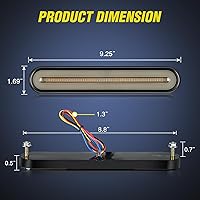 Vista 2 de Nilight Trailer Tail Light Bar with 3-in-1 Running Stop Turn Signals Brake Lights 2 Pack 9 Inch 100 LED Red & Amber Sequential Strip for Trailers RV