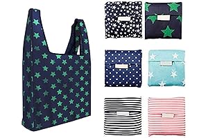 Reusable Grocery Bags 6-Pack: Foldable, Washable, Heavy-Duty, and Eco-Friendly