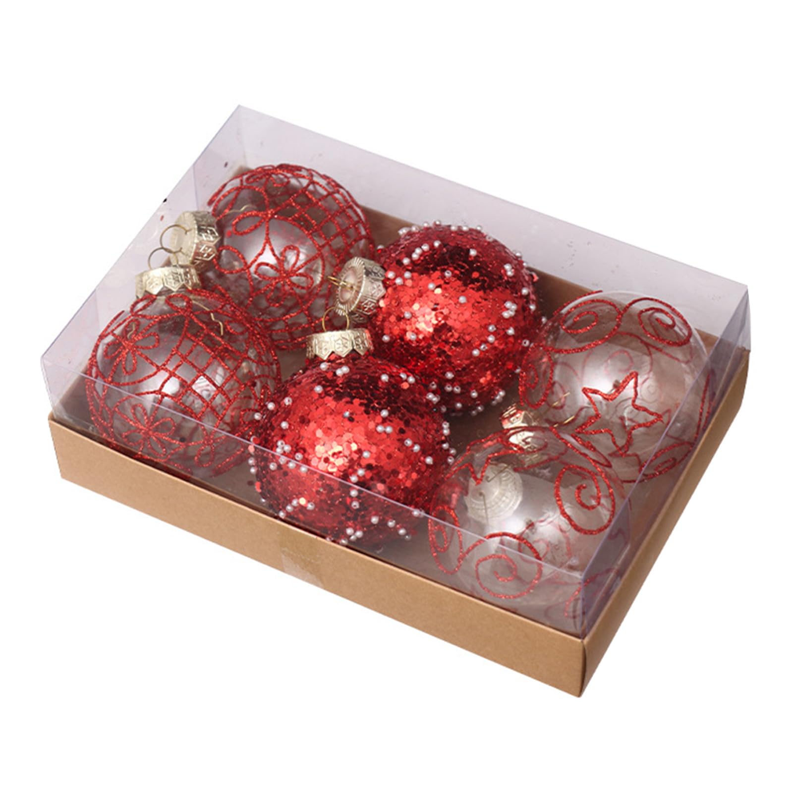 Tsophreniq Christmas Baubles for Holidays Celebration Shatterproof Tree Pendants Shimmering Hanging Baubles Accessories Party Embellishments