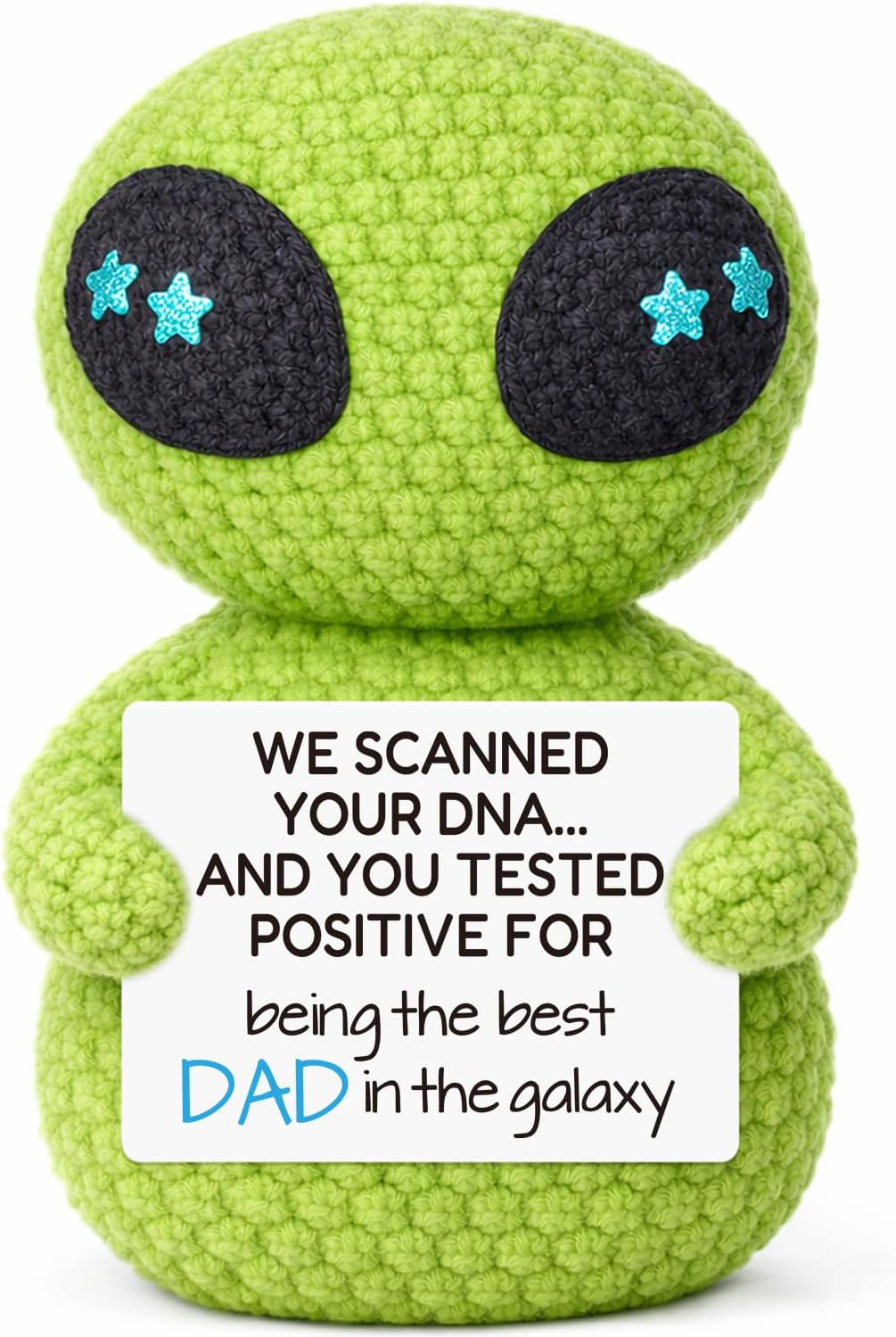 Crochet Alien Themed Gift for Dad from Daughter Son Wife,Fathers Day Birthday Gifts for Best Dad Ever in the Galaxy,Cute Alien Gift Decor for Step First Time Bonus New Daddy Father in Law