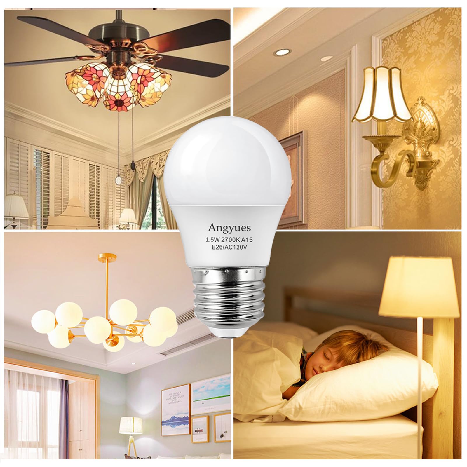 15W Light Bulb Equivalent A15 15 Watt Light Bulbs 2700K Soft White 120V E26 1 5W LED Bulb — view 7