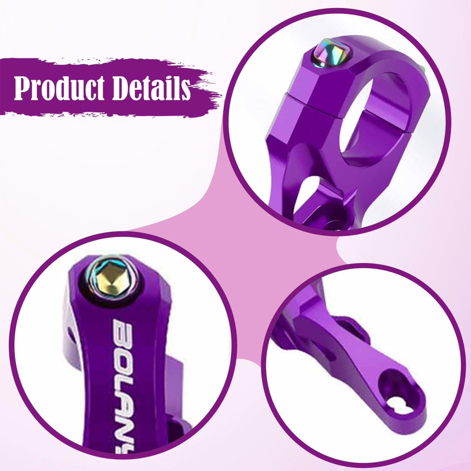 Homyl 2 Pezzi Attacco Manubrio Mountain Bike STEM Diretta Alluminio Leggero Struttura Rinforzata Sostituzione Rapida Facile Montaggio Adatto per Uomini Cicl