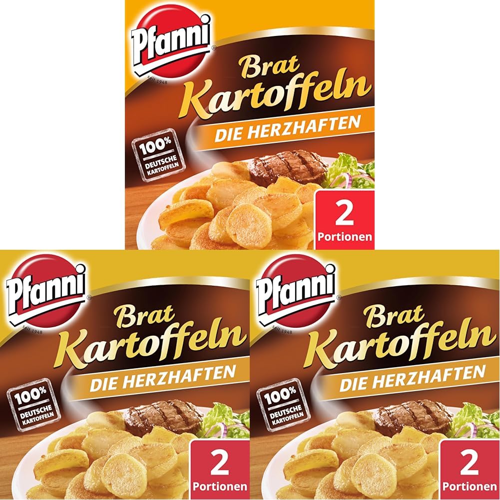 Pfanni Bratkartoffeln für eine schnelle Zubereitung Die Herzhaften 100% deutsche Kartoffeln 400 g 2 Portionen (Packung mit 3)