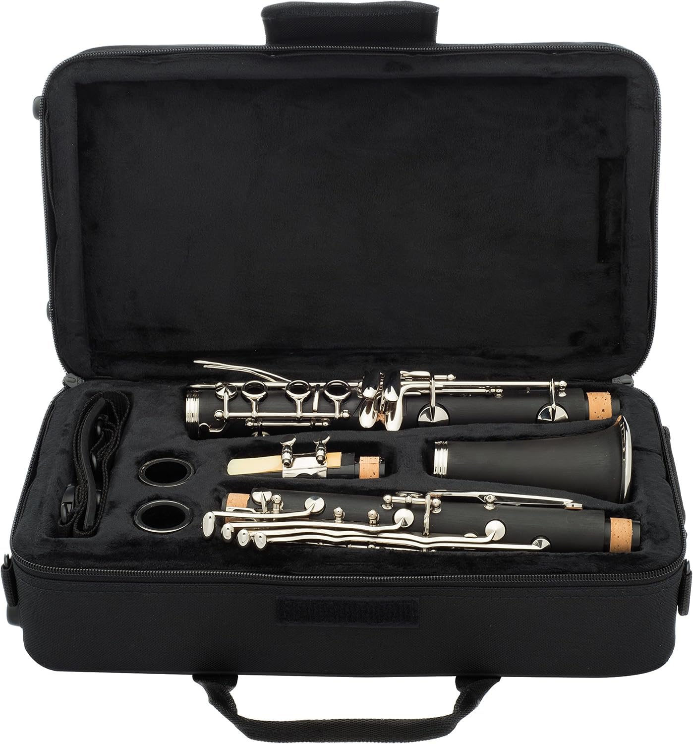 Clarinette Sib, Clarinet 17 Clés en Nickel pour Débutants, Clarinette si Bémol Professionnel ABS avec Étui Rigide, Chiffon de Nettoyage, Gants, Tournevis, Noir