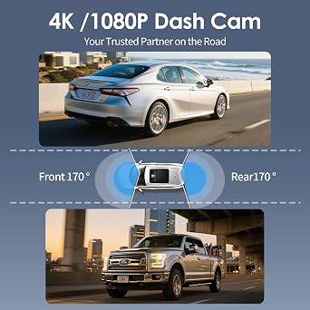 BY-J 10.26'' Wireless Carplay Screen for Car with 4K Dash Cam & 1080P Backup Camera, Portable Car Audio Receivers with Carplay & Android Auto, GPS Navigation, Airplay, Mirror Link