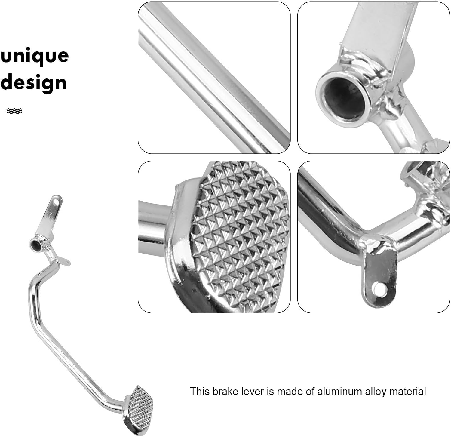 Rear Brake Foot Pedal Lever for Motorcycle, Silver Steel Construction, Compatible with Most Motorcycles, Enhances Driving Safety, Sturdy Replacement Brake Pedal for Men Riders