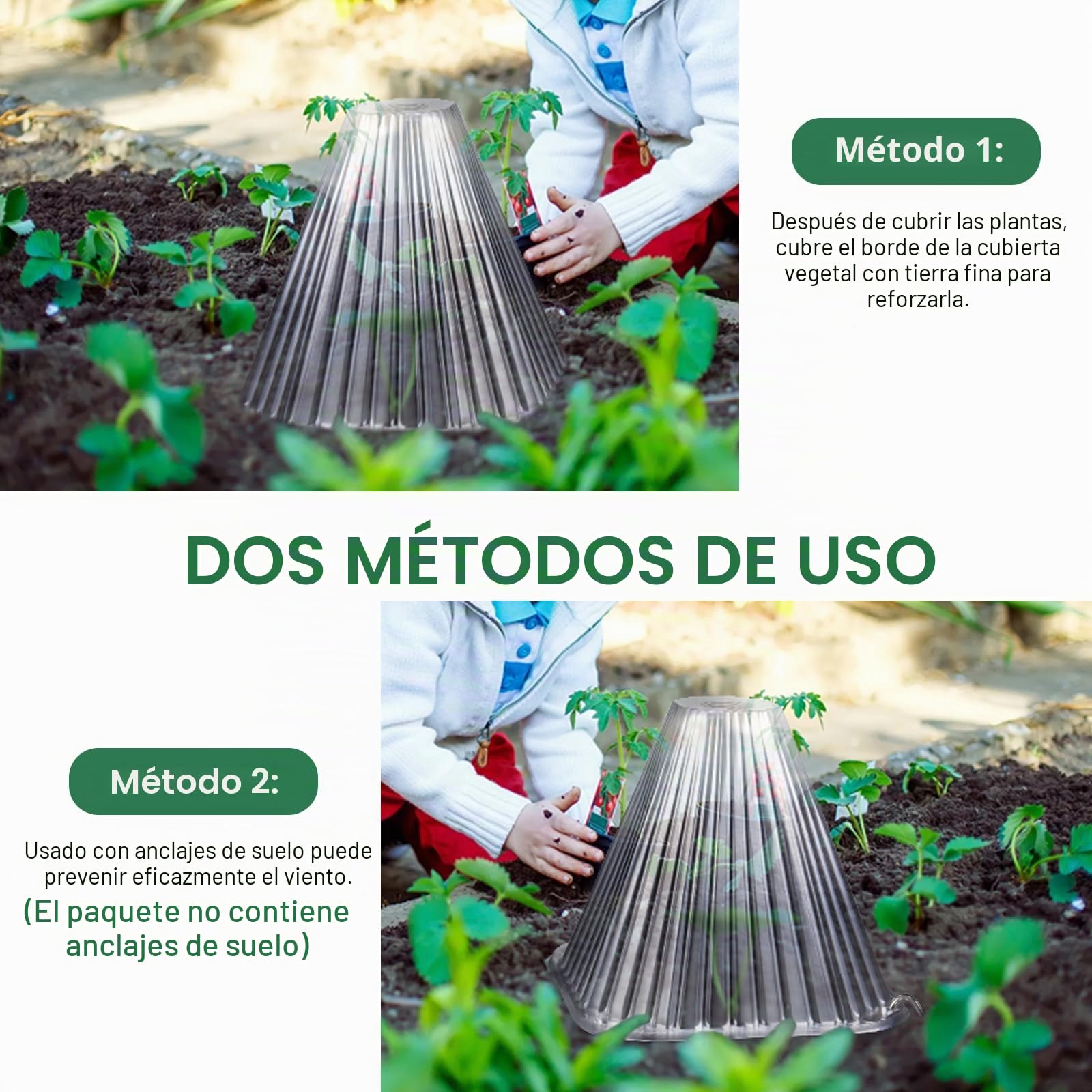 20 Piezas Cubiertas de Plástico para Plantas, Cubierta de Campana de Planta de Plástico, Campanas Protectoras para Plantas, Mini Invernaderos de Cono, Juego Sombreros para Plantas
