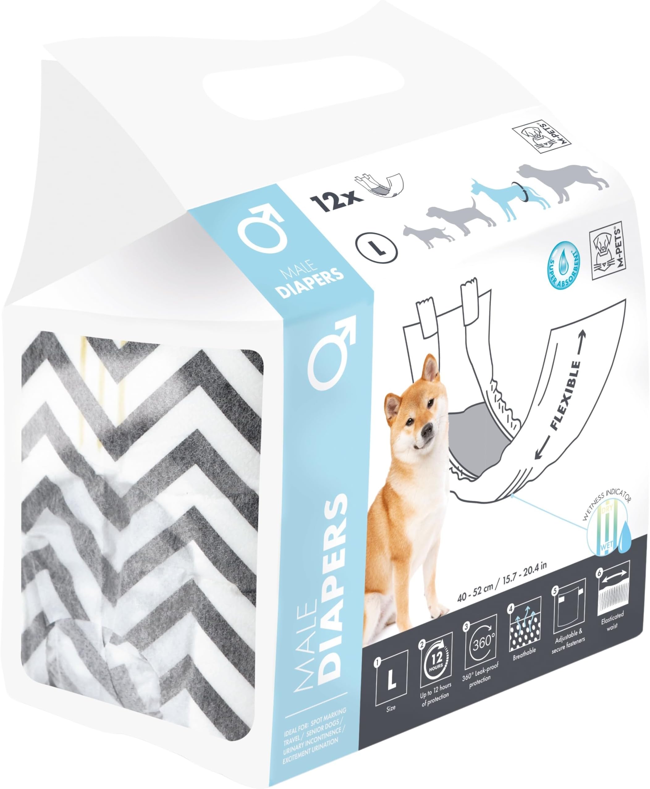 Male Dog Diapers L 12 Pack