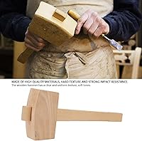 Vista 5 de Mazo de madera de haya de 13.8", martillo de hielo manual, Mazo de tallado de carpintería maciza, Herramienta de mano para carpintería