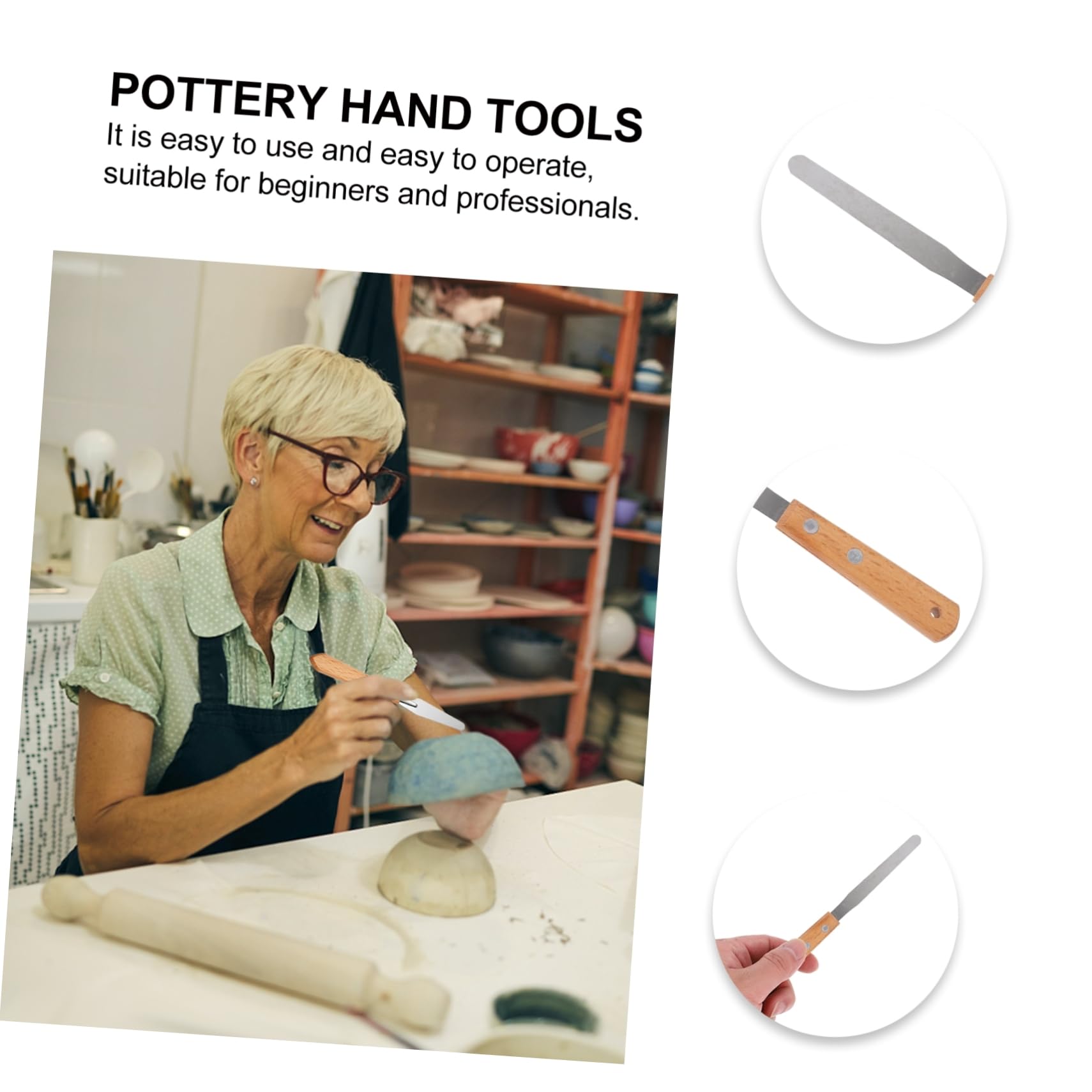 NUOBESTY 3 Ensembles Couteau À Graver Outil Poterie Sculpture Spatule À Plâtre Coupeur Palettiseur Fraise pour Sculpter Coupe Céramique Acier Inoxydable 4 Pièces * 3