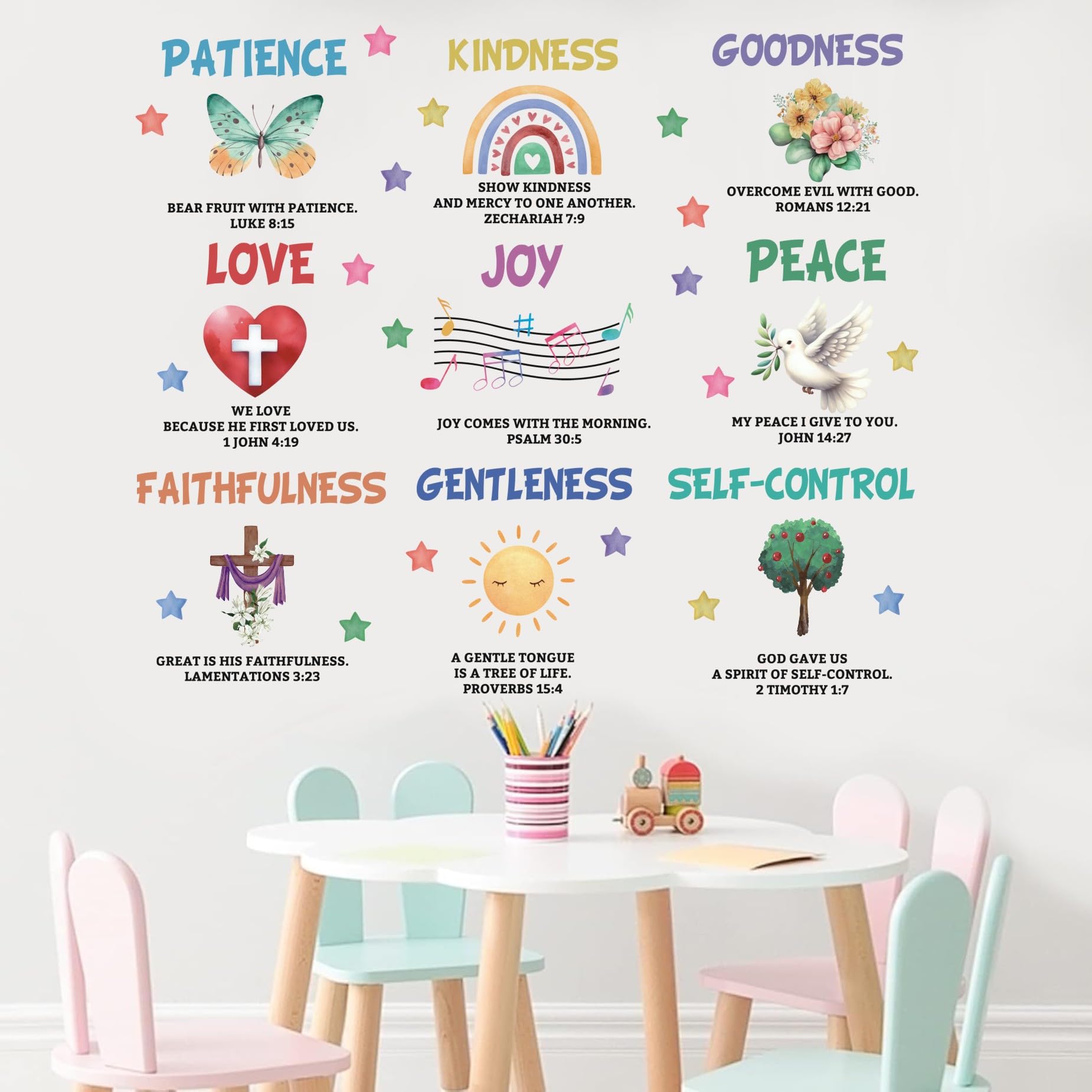 TOARTi Christian Bible Verse Wall Decals Children Inspirational Religious Wall Sticker Christian Scripture Decals Motivational Religious Stickers Classroom Church Sunday School Decoration - Image 2