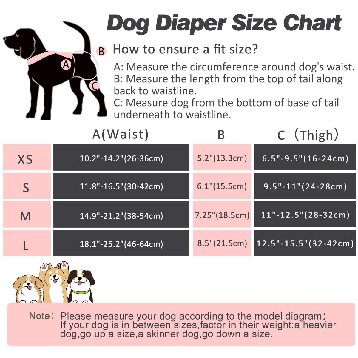 Hisprout 3-Pack Female Dog Diaper with Suspender Reusable Washable Breathable Durable Doggie Pants for Heat Season Period Incontinence(L,Pink/Purple/Black) - Image 4