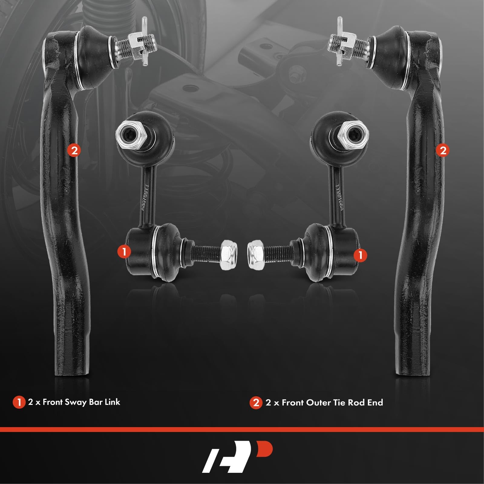 6-Piece Front Suspension Kit For 2006-2011 Honda Civic (Non-Si) | Tie Rods & Sway Bar Links 9 thumbnail image