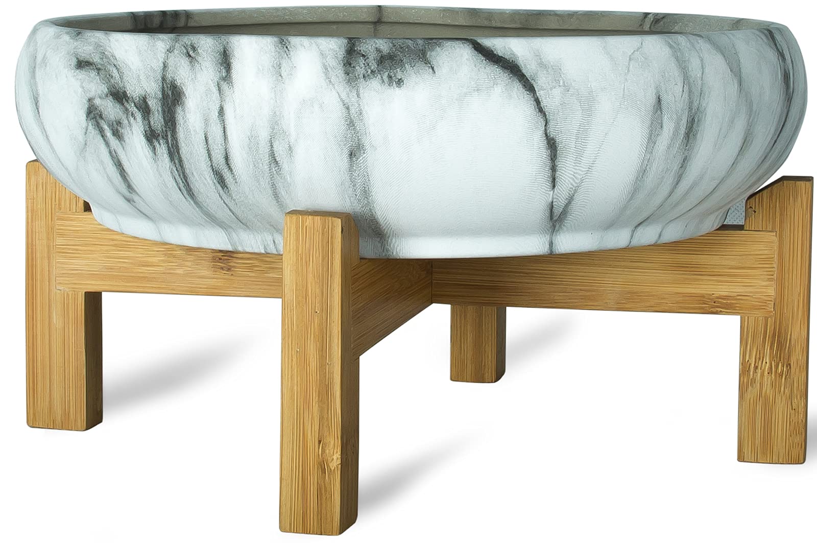 ARTKETTY Vaso per Piante Grasse, Grande Vaso Bonsai in Marmo con Vassoio di Drenaggio in Ceramica per Piante da Fiore Cactus da Interno Decorazione Giardino di Casa