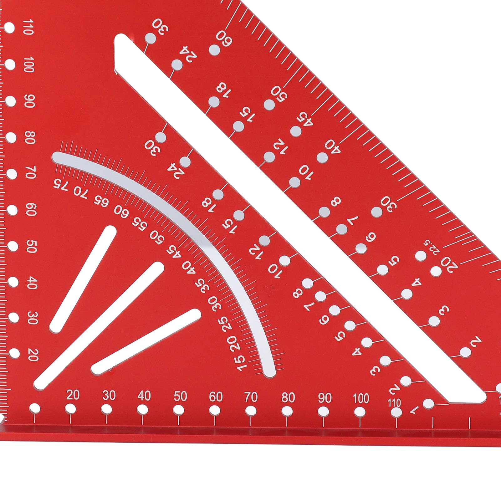 Righello Triangolare in Alluminio, Robusto, con Scale incise Precise a 30°, 45° e 60°, Strumento di misurazione ad Angolo retto metrico.