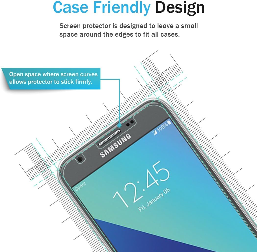 LK [3 Pack] Screen Protector for Samsung Galaxy J3 Emerge / J3 Prime / J3 2017 / J3 Mission / J3 Eclipse / J3 Luna Pro/Sol 2 / Amp Prime 2 / Express Prime 2, Tempered Glass