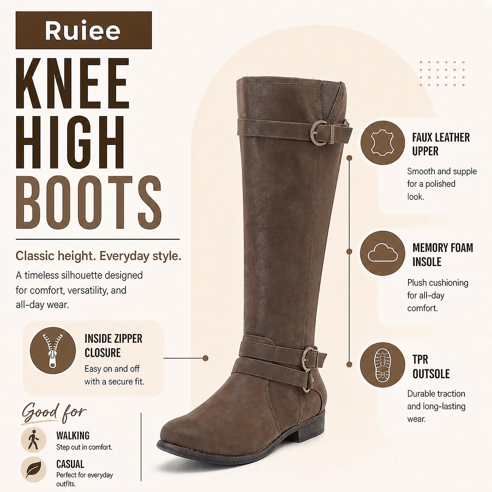 Ruiee Kniehohe Damen-Stiefel.
